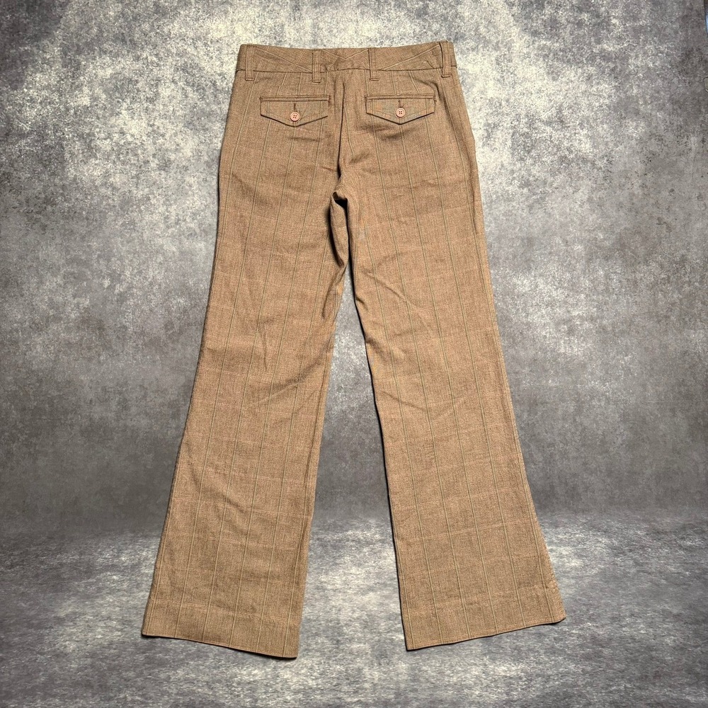 Y2K Low Rise GAP Women Brown Plaid Wide Leg Dress Pants Size 1 Regular - Picture 2 of 8